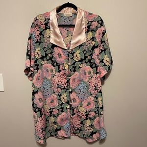 Victoria’s Secret Vintage Gold Label Floral Button Up Nightgown